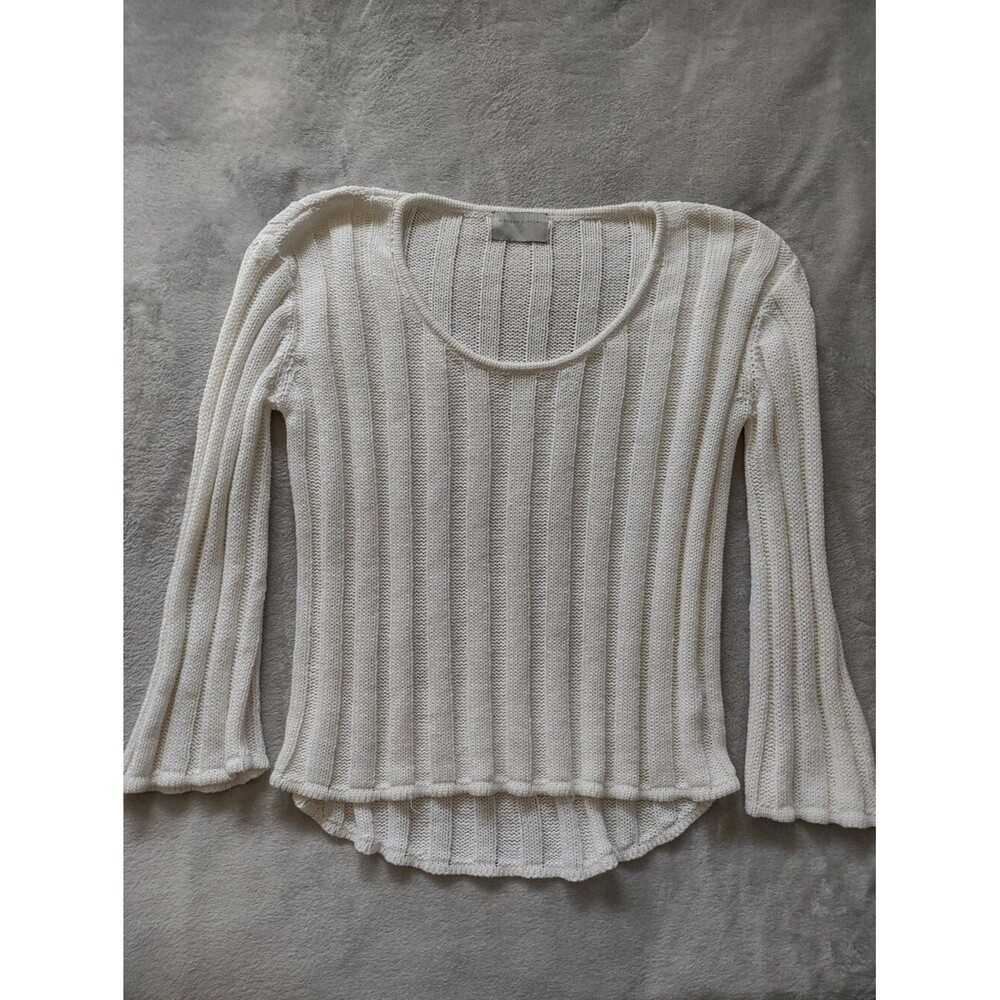 Modern Citizen Women’s XL Ivory Cream Ribbed Knit Sweater Organic Cotton Blend